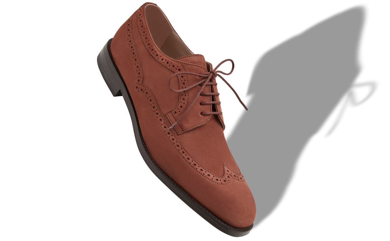 Oxfords en daim brun à lacets