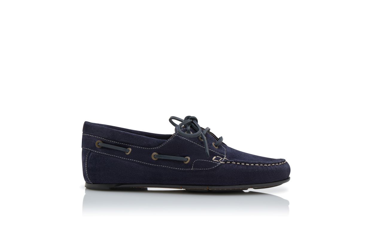 Chaussures de bateau en daim bleu marine