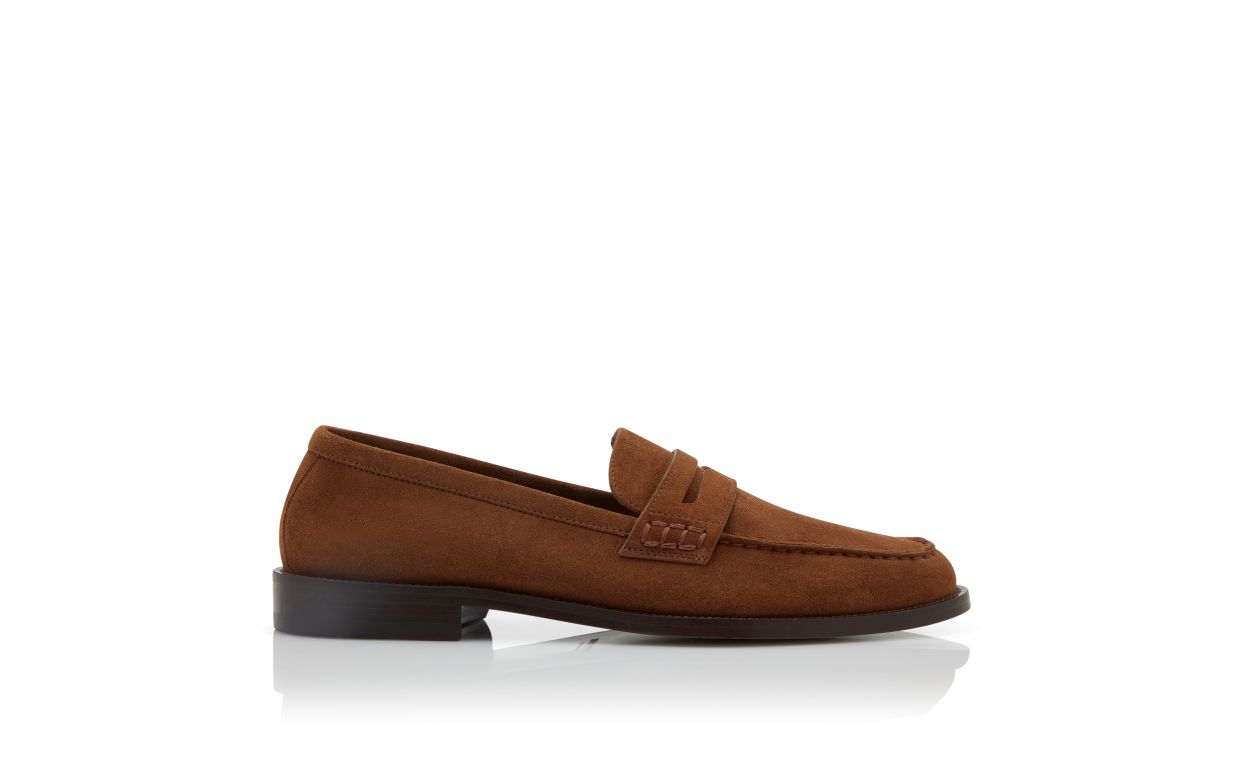 Mocassins en daim brun foncé