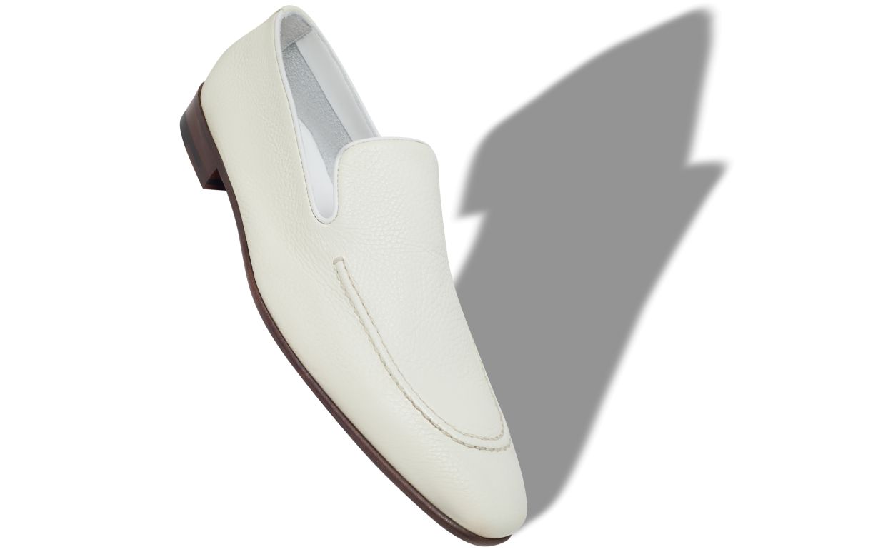 Mocassins en cuir de veau blanc