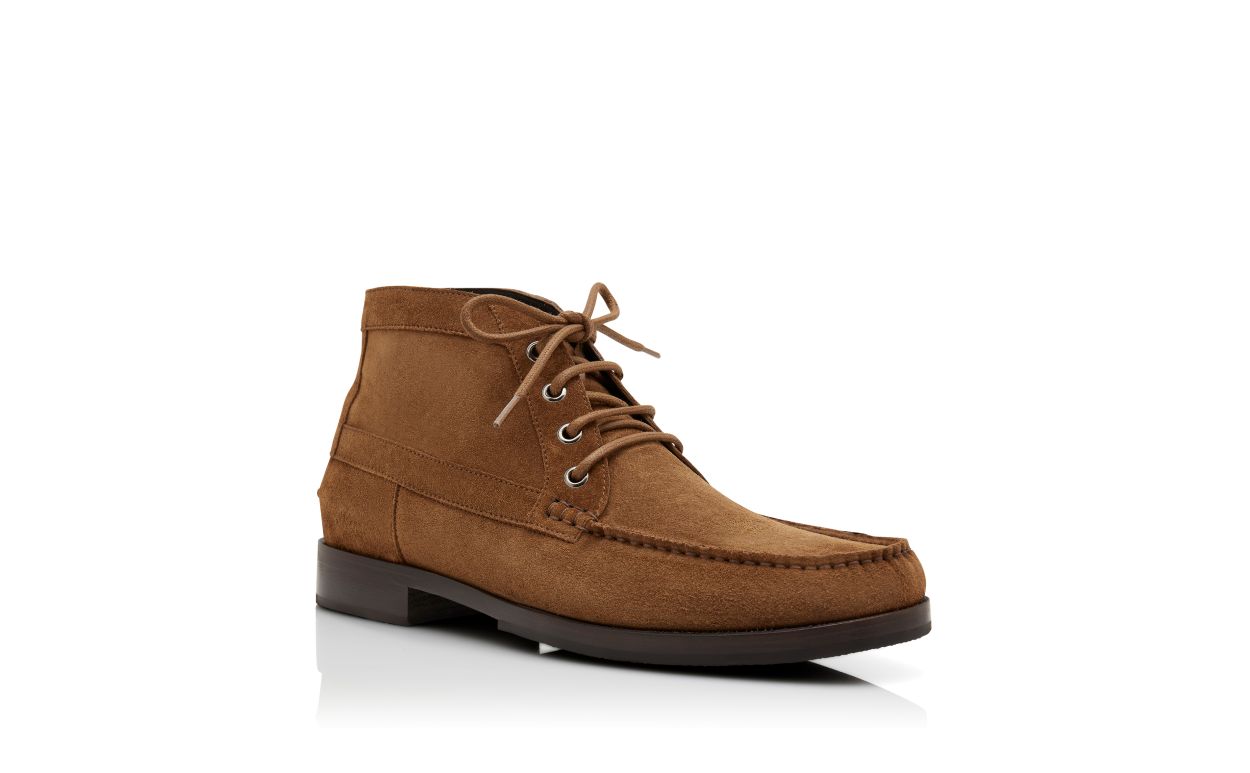 Bottes cheville en daim de veau brun