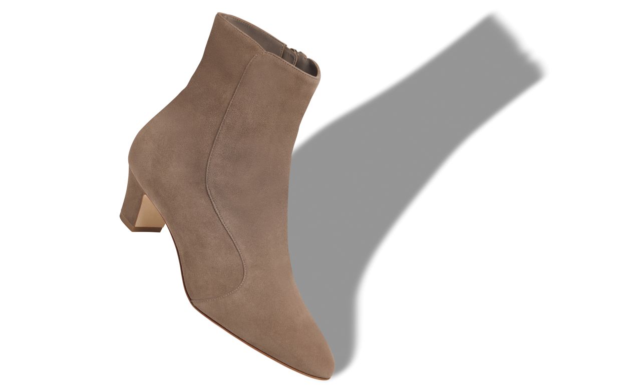 Bottes cheville en daim brun clair