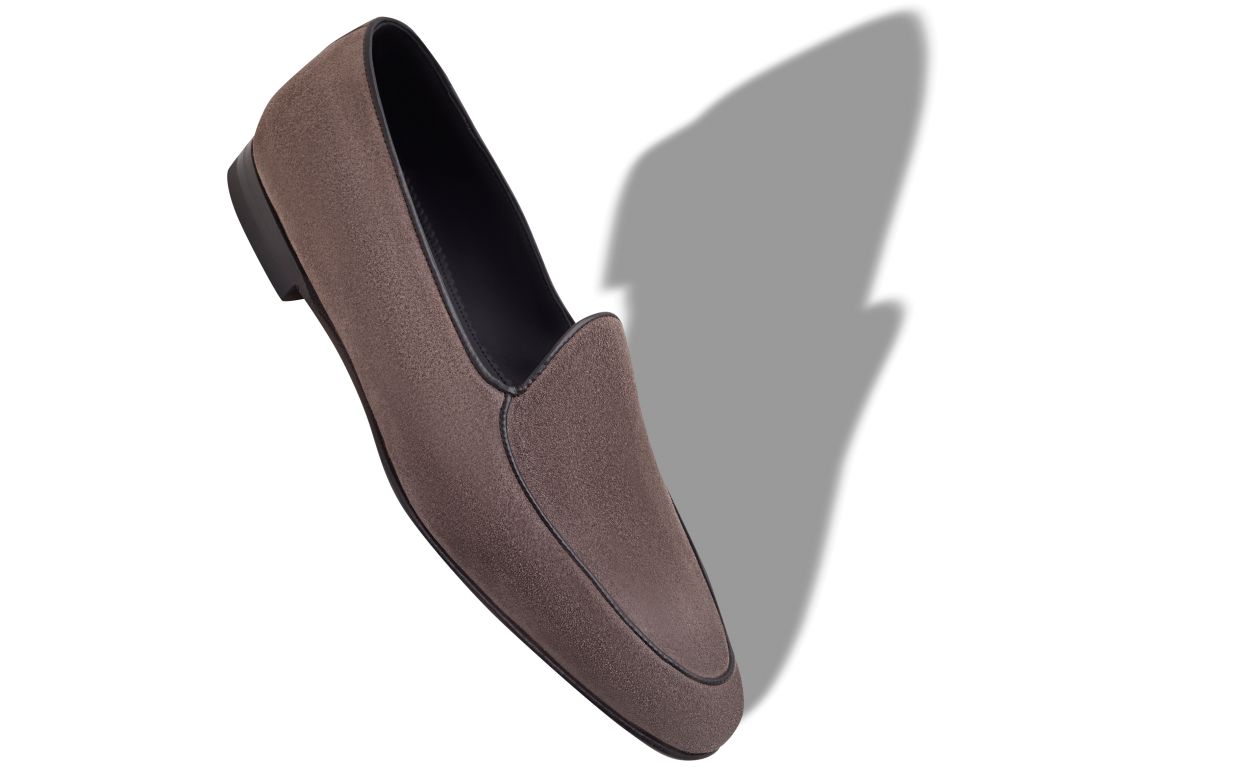 Mocassins en daim gris