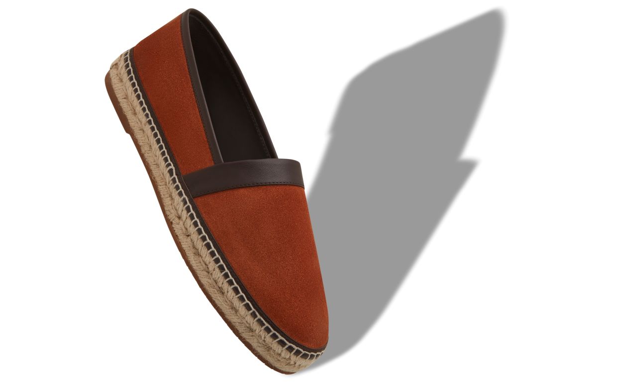 Espadrilles en daim de veau orange