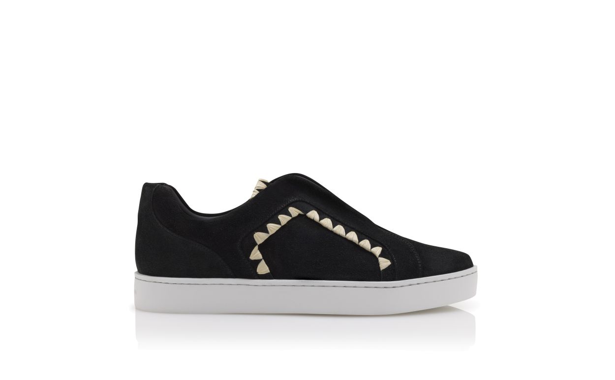 Chaussures en daim noir à coutures de couverture