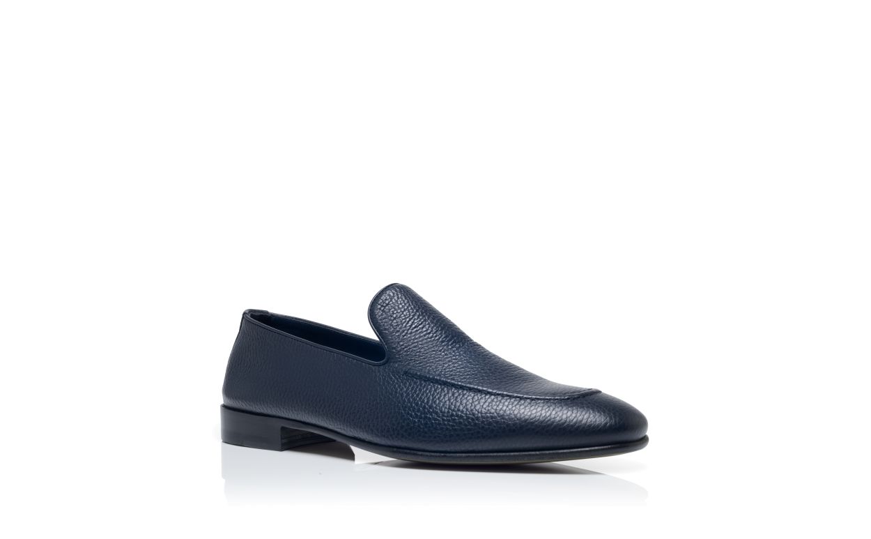 Mocassins en cuir de veau bleu marine