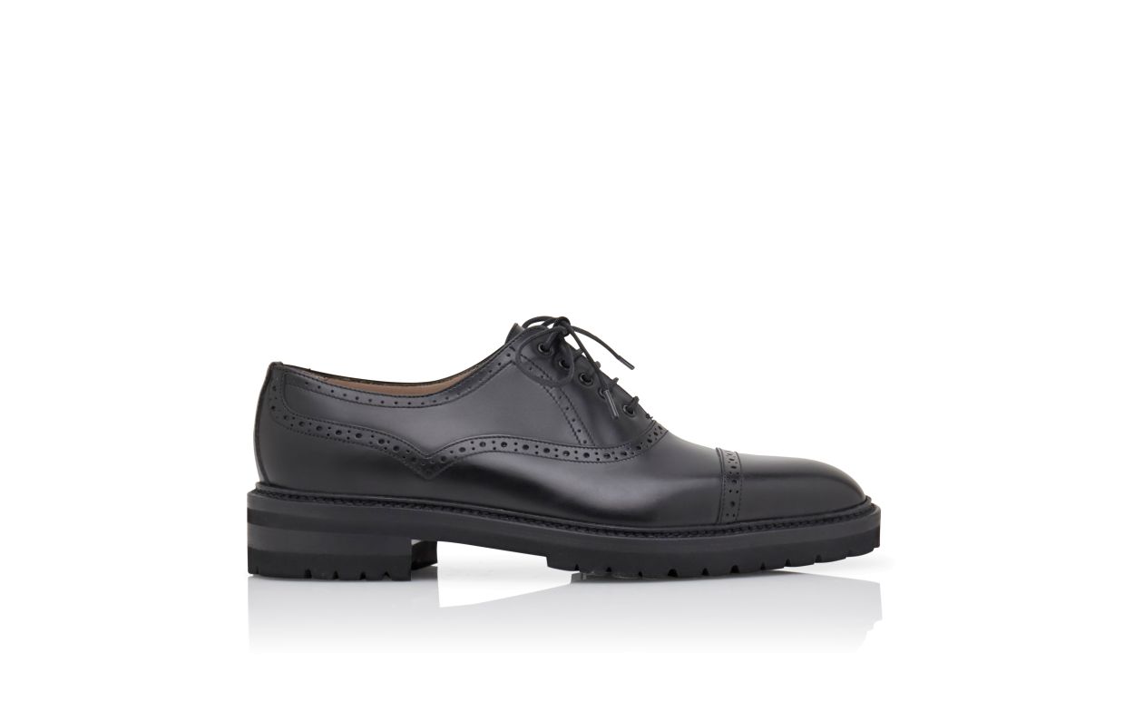 Chaussures en cuir de veau noir à lacets