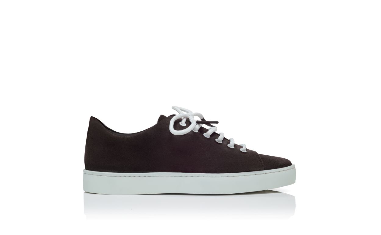 Chaussures bateau à lacets en daim brun foncé