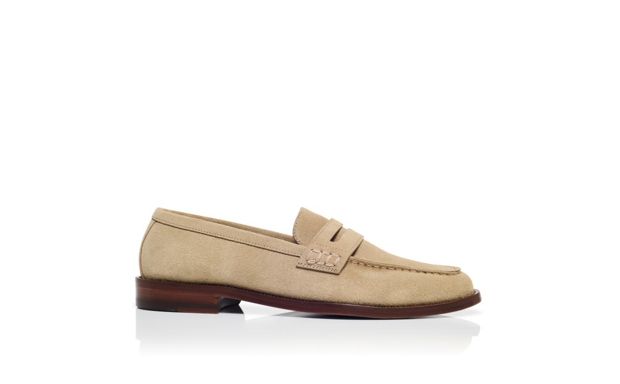 Mocassins en daim beige