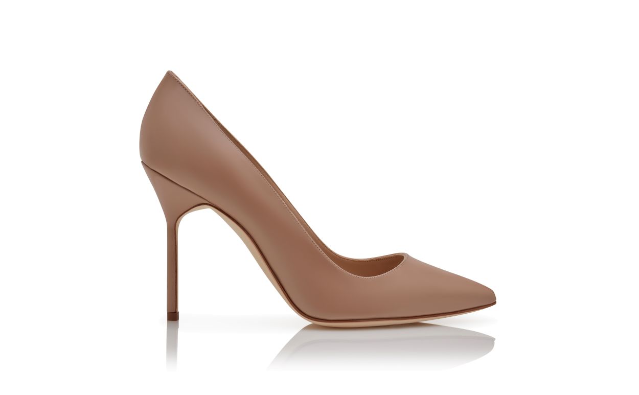 Escarpins à bout pointu en cuir vernis blush foncé