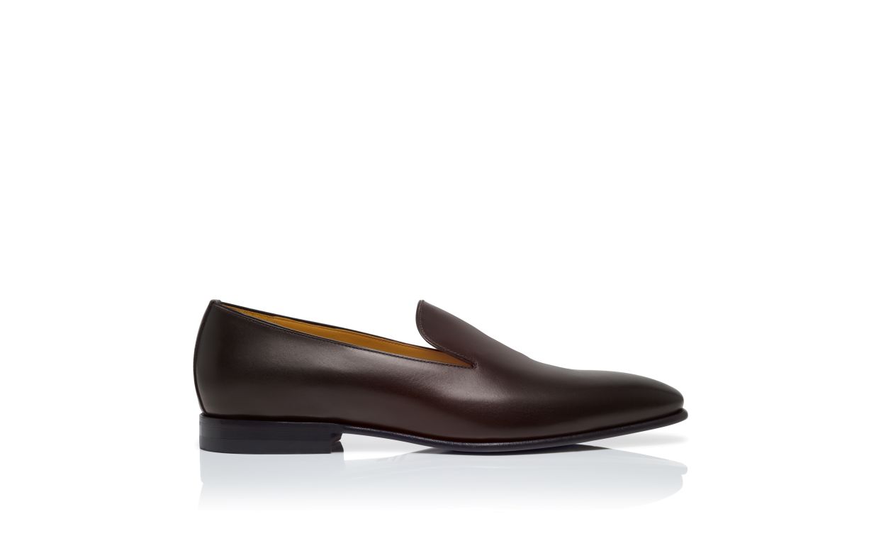 Mocassins en cuir de veau brun foncé