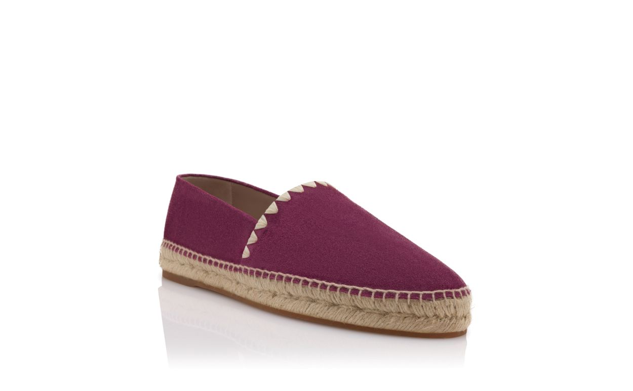 Espadrilles en daim de veau rouge foncé