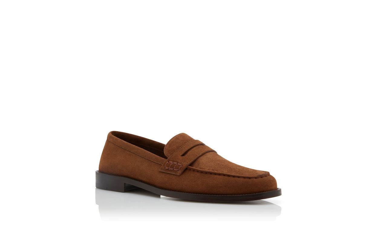 Mocassins en daim brun foncé