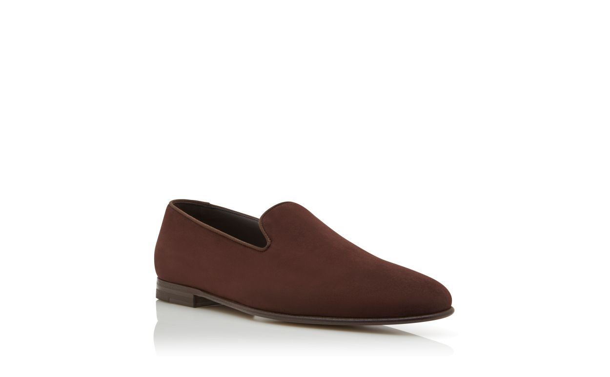 Mocassins en daim brun foncé