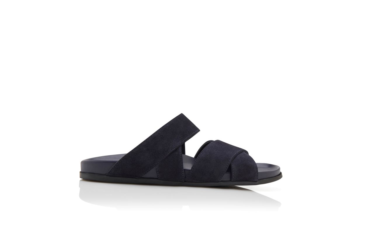 Sandales en daim bleu marine