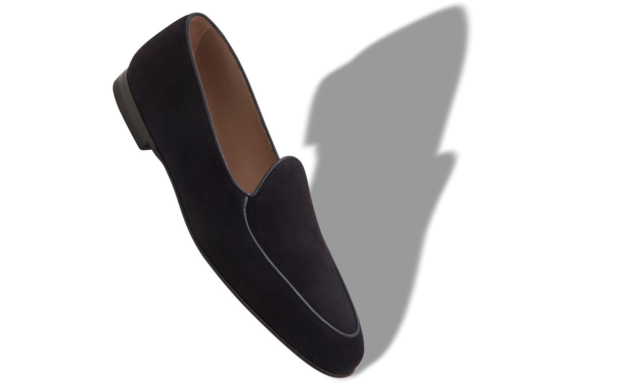 Mocassins en daim bleu marine