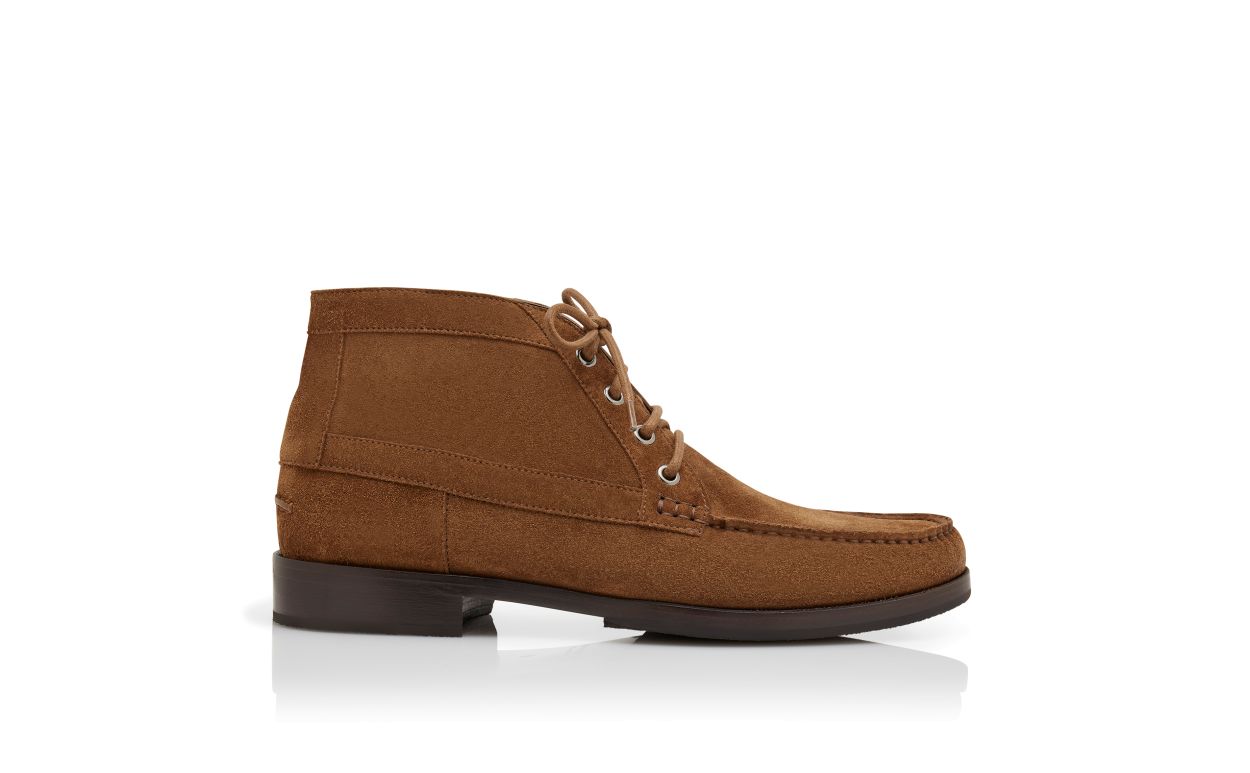 Bottes cheville en daim de veau brun