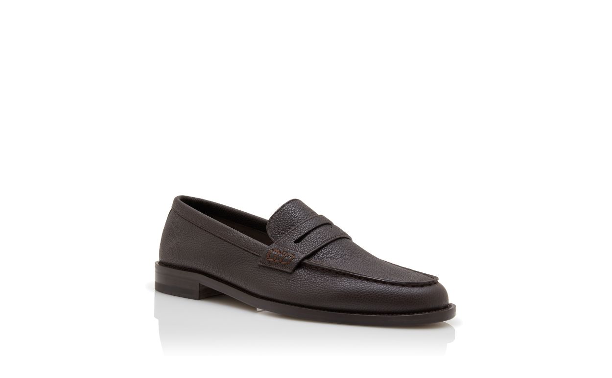 Mocassins en cuir de veau brun foncé