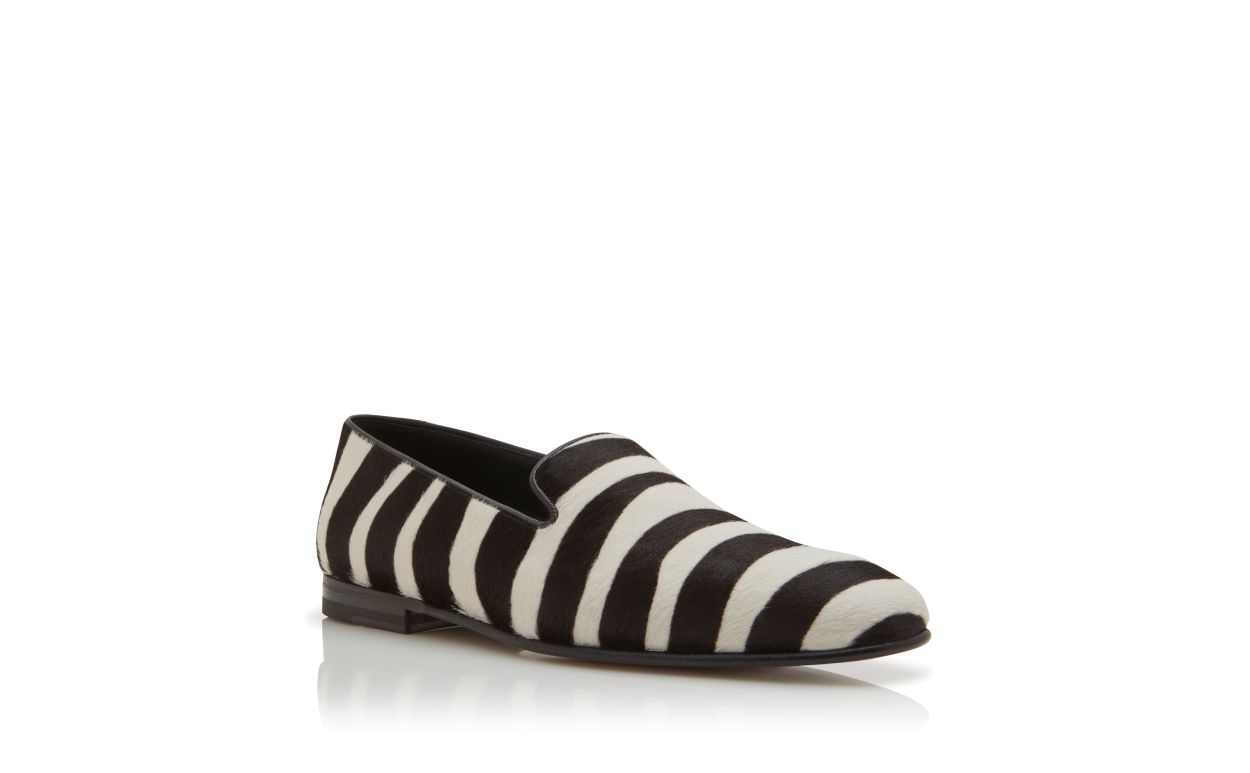Mocassins en cuir de veau imprimé zèbre