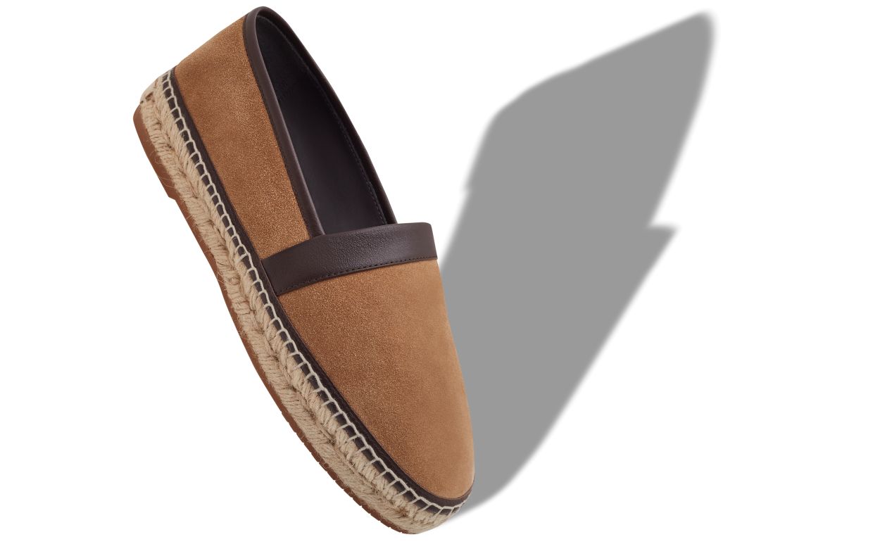 Espadrilles en daim de veau brun