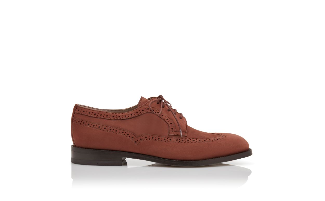 Oxfords en daim brun à lacets