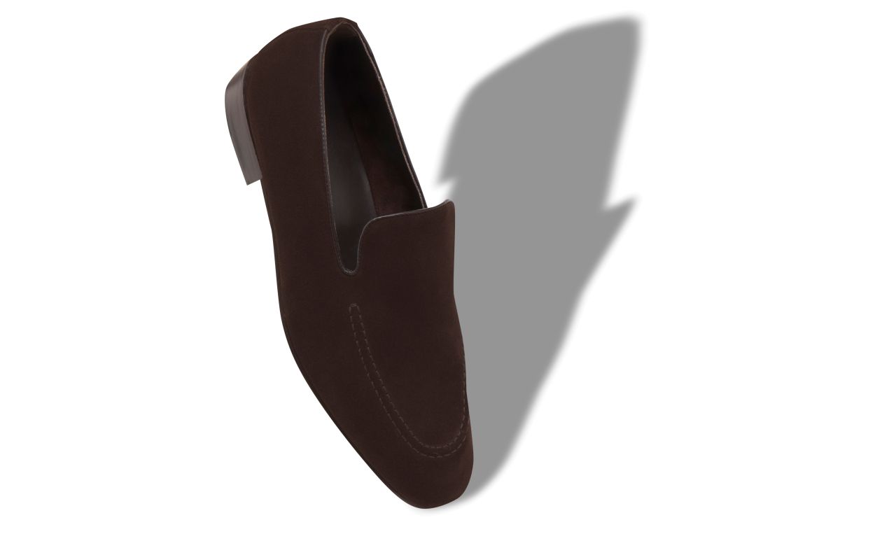 Mocassins en daim brun foncé