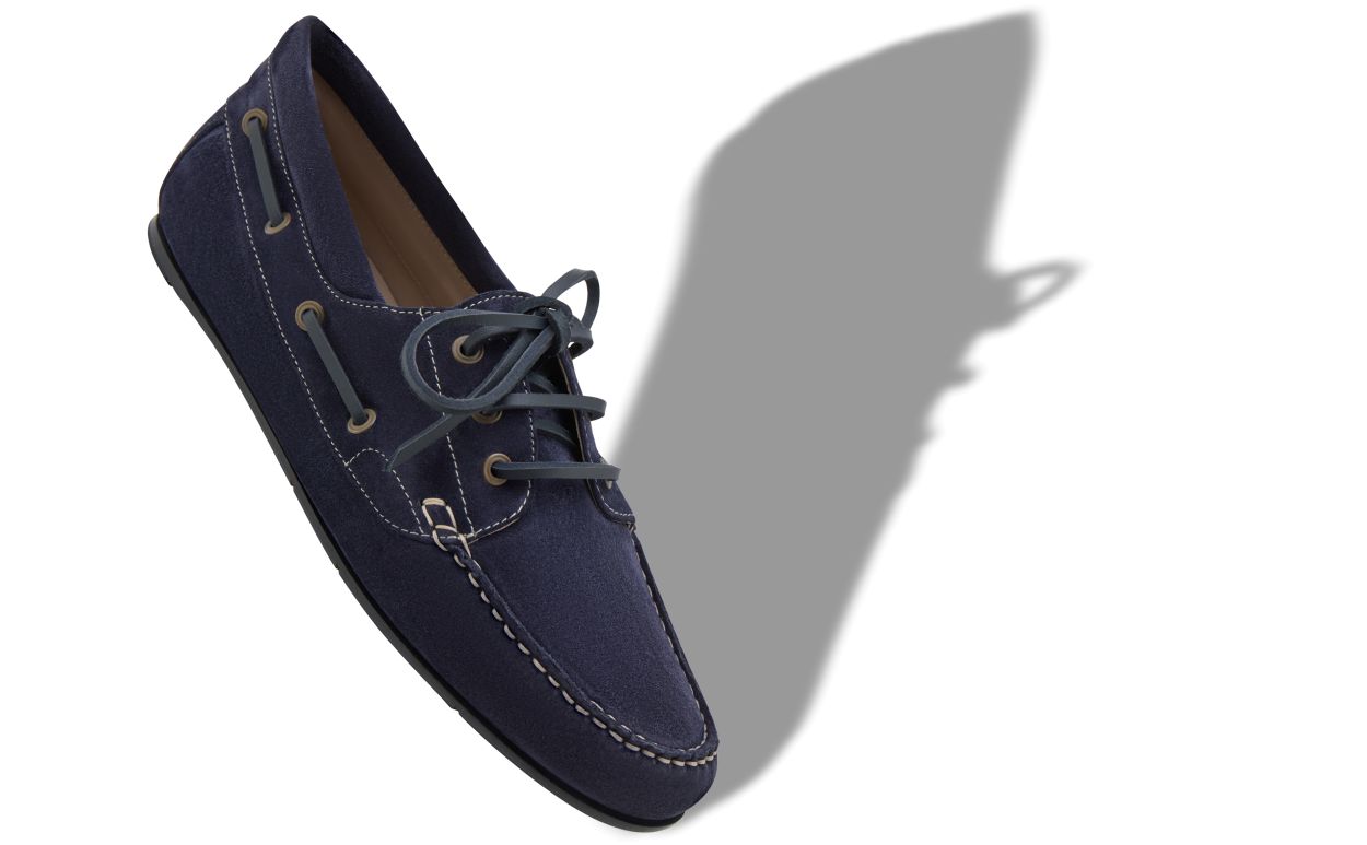 Chaussures de bateau en daim bleu marine