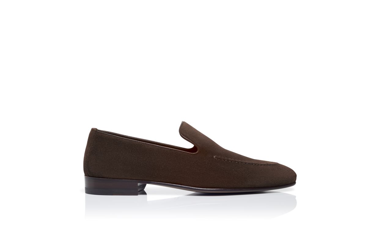Mocassins en daim brun foncé