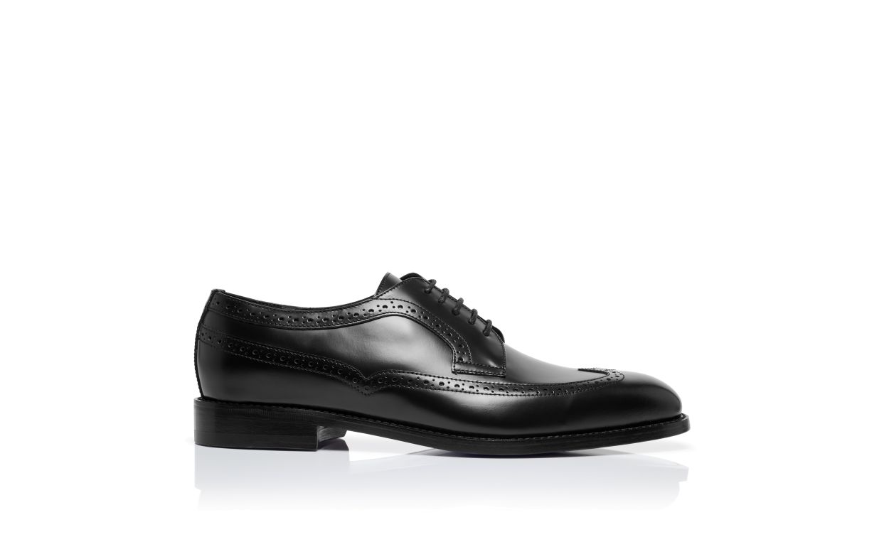 Oxfords à lacets en cuir de veau noir