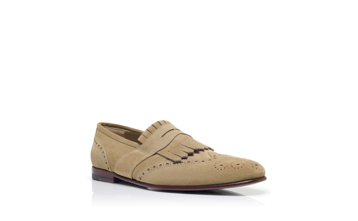 Mocassins Kiltie en daim beige
