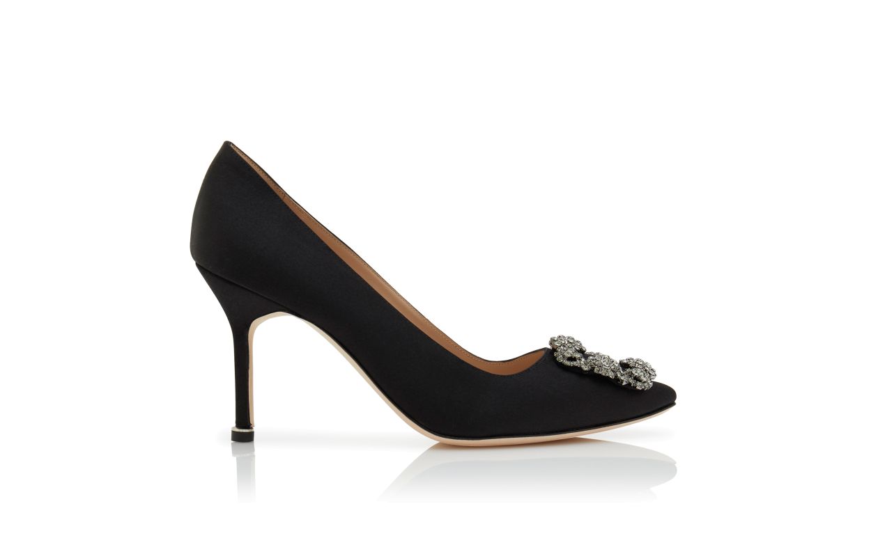 Escarpins à boucle en satin noir