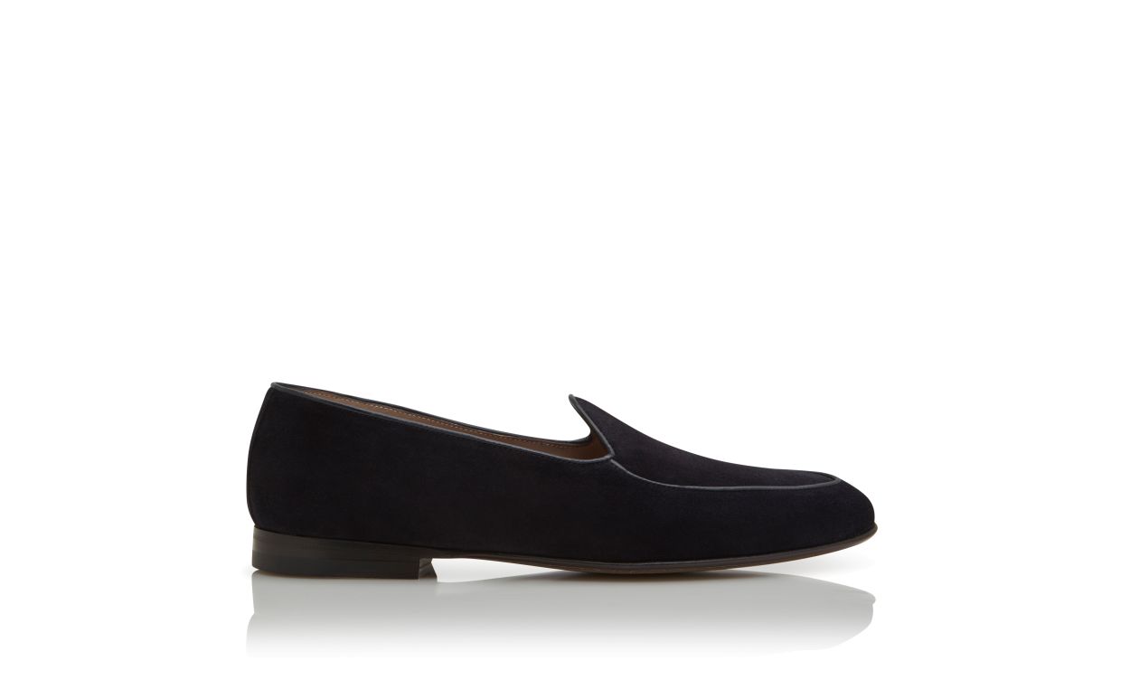 Mocassins en daim bleu marine