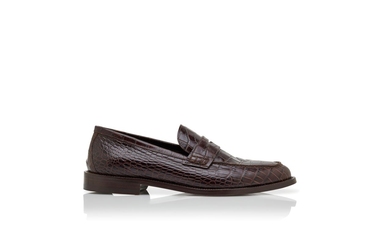 Mocassins en cuir de veau brun foncé