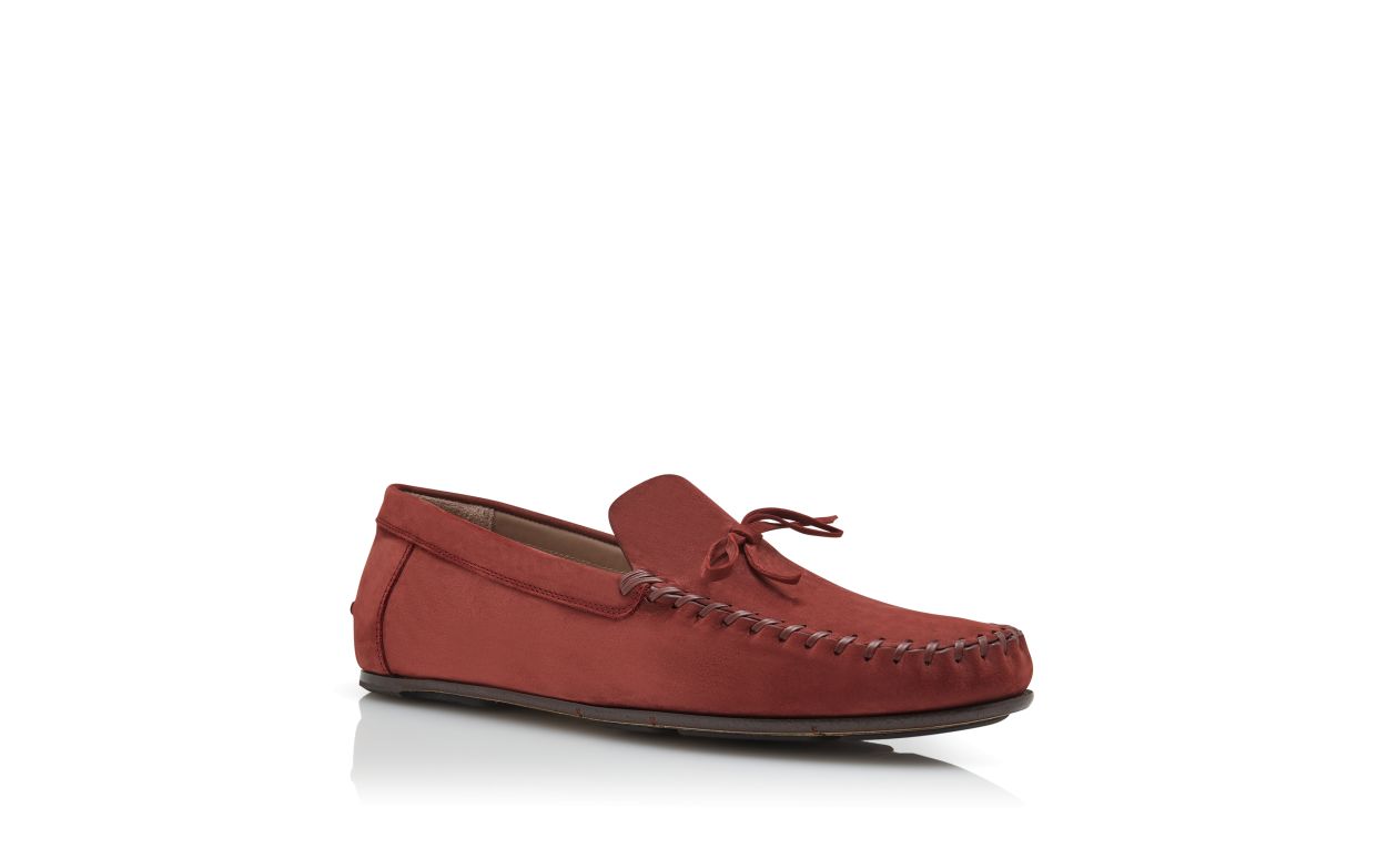 Chaussures de conduite en cuir nubuck brun