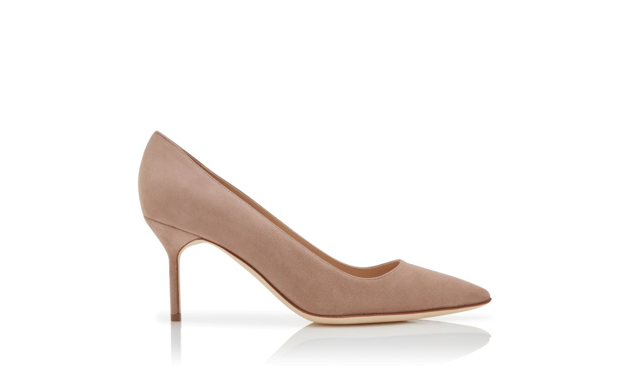 Escarpins en daim beige clair