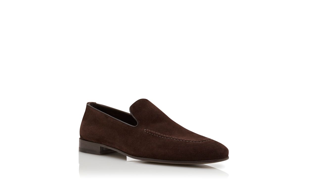 Mocassins en daim brun foncé