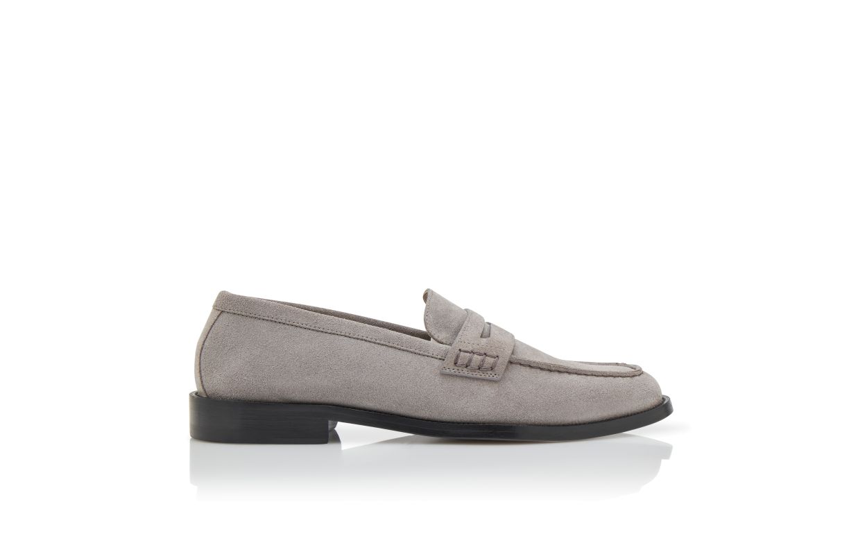Mocassins penny en daim gris