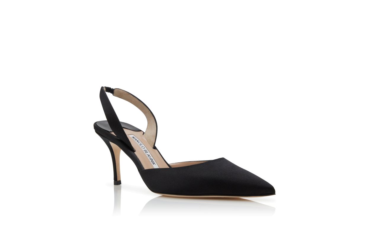 Pompes à talon aiguille en satin noir