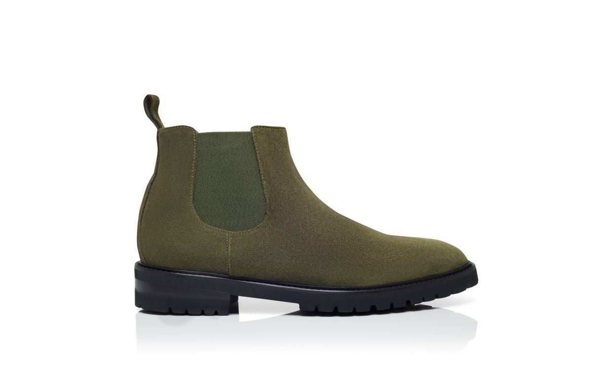 Bottes cheville en daim kaki