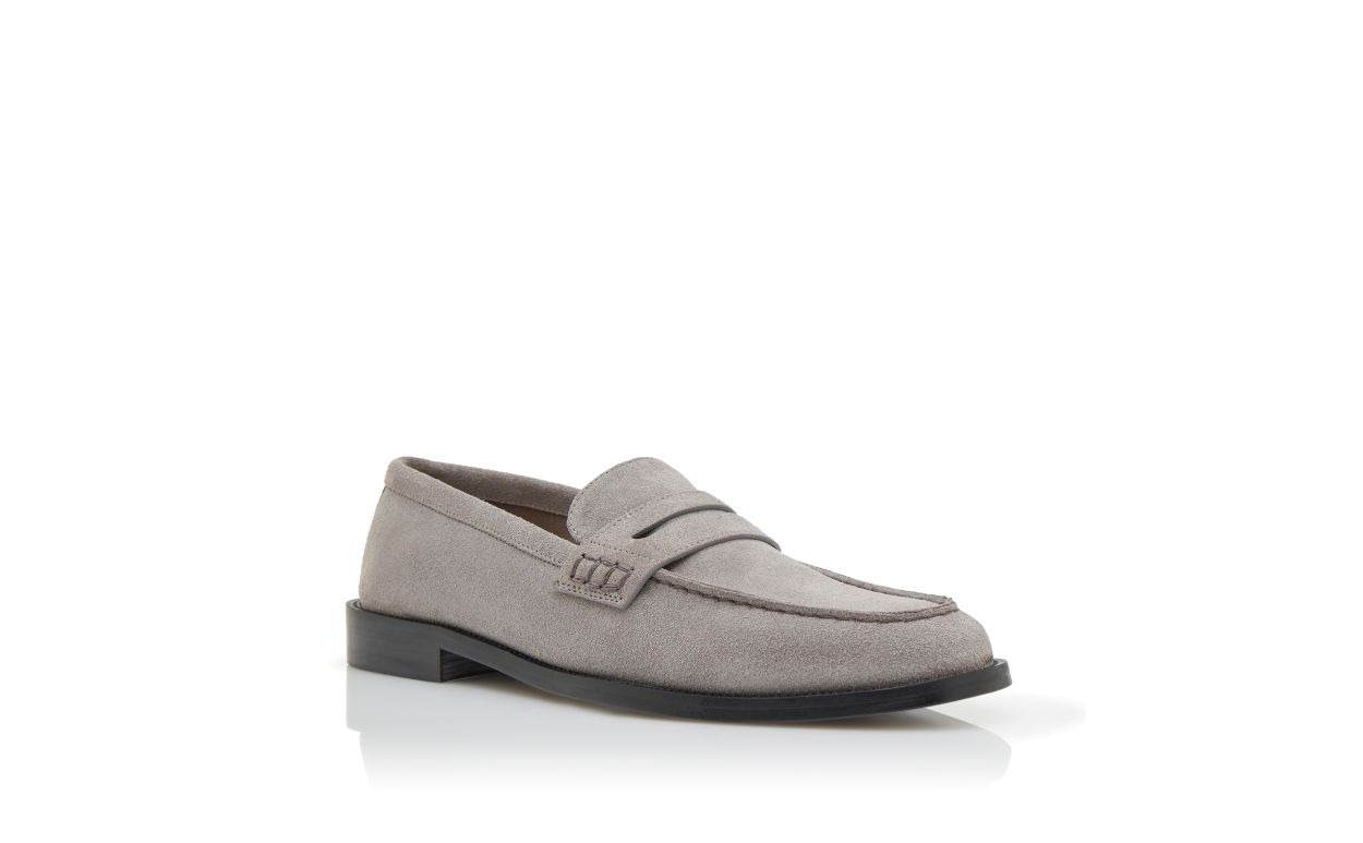 Mocassins penny en daim gris