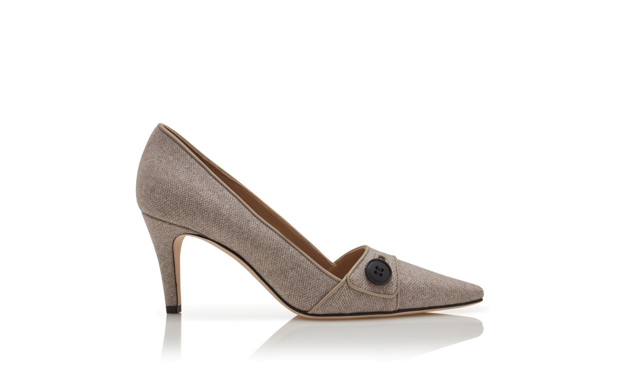Pompes en laine brun clair et gris