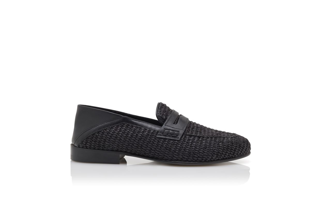 Mocassins en raphia noir