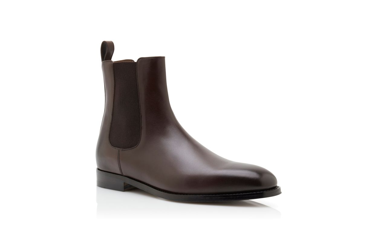 Bottines cheville en cuir de veau brun