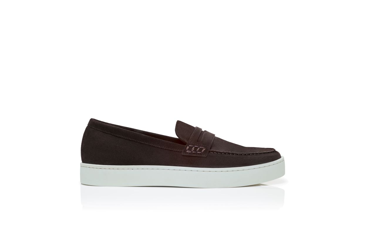 Mocassins en daim brun foncé