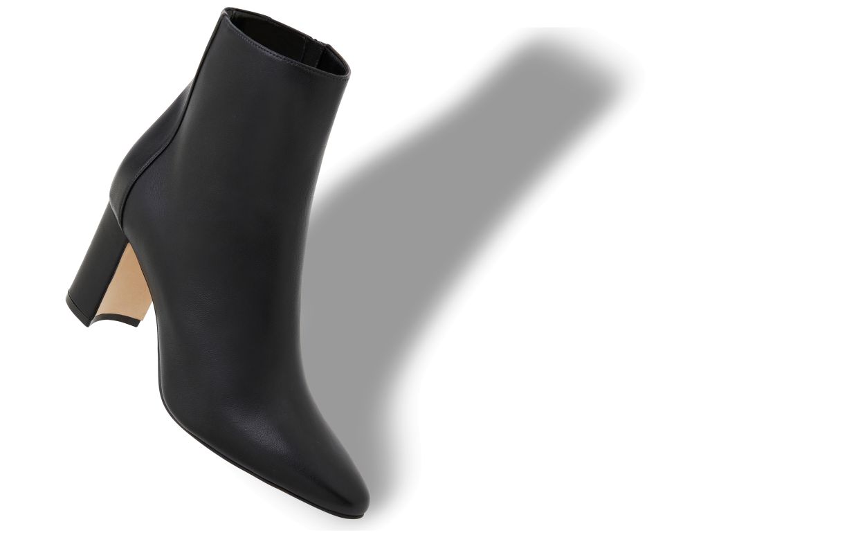 Botte cheville en cuir nappa noir