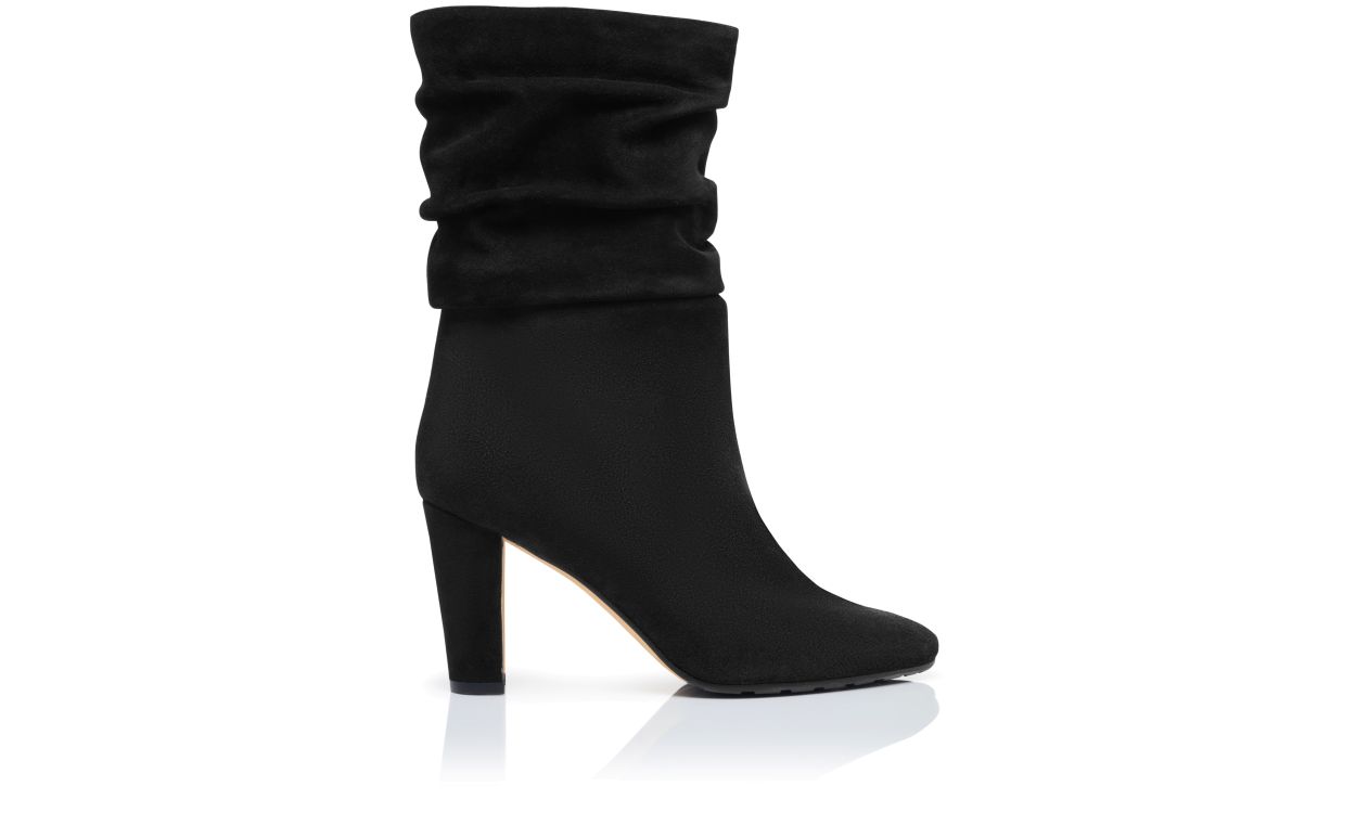 Bottes mi-mollet en daim noir