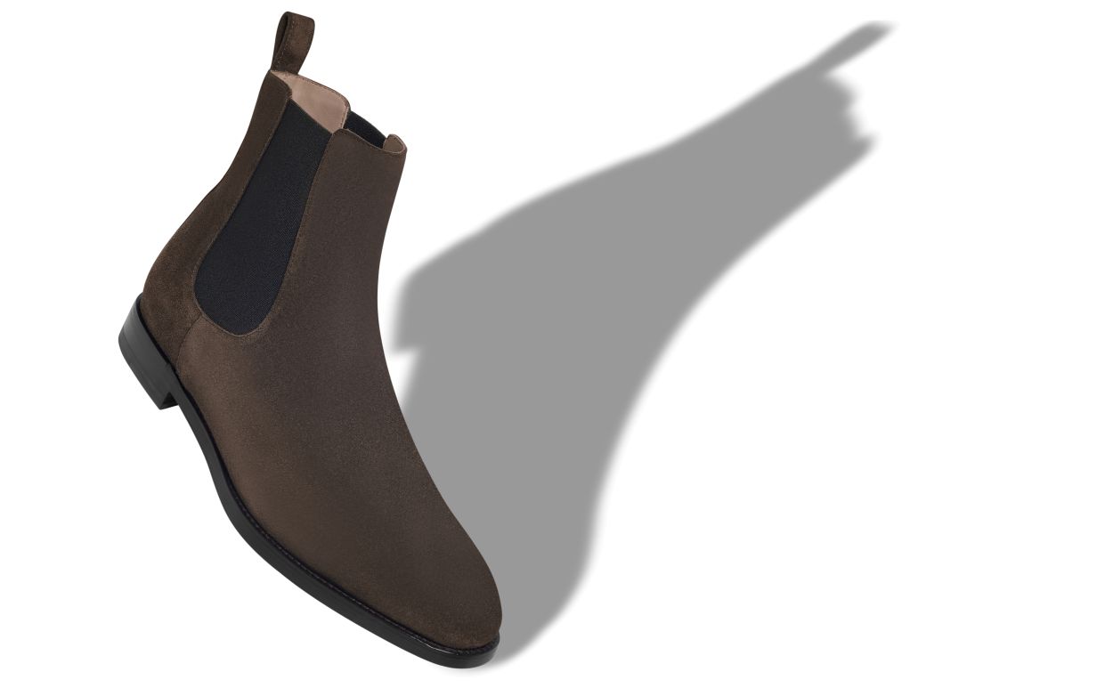 Bottines cheville en daim brun
