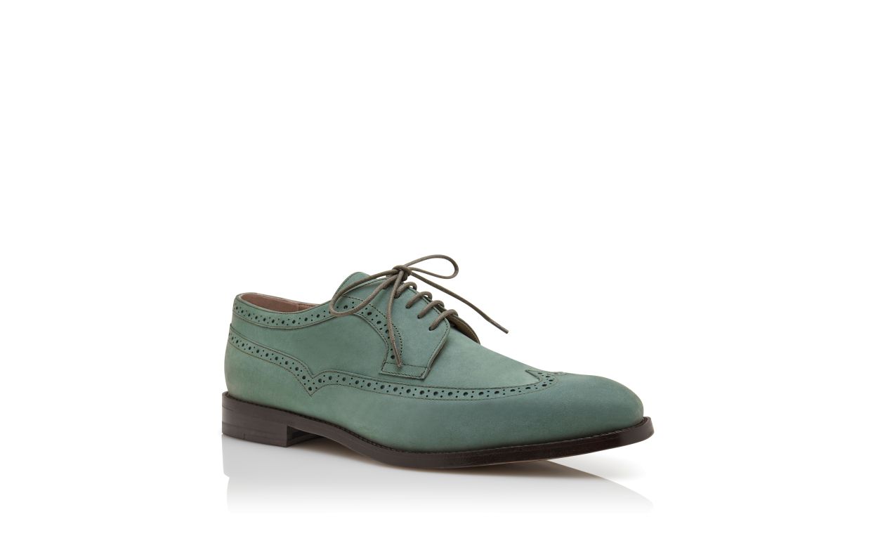 Oxfords en daim vert foncé à lacets