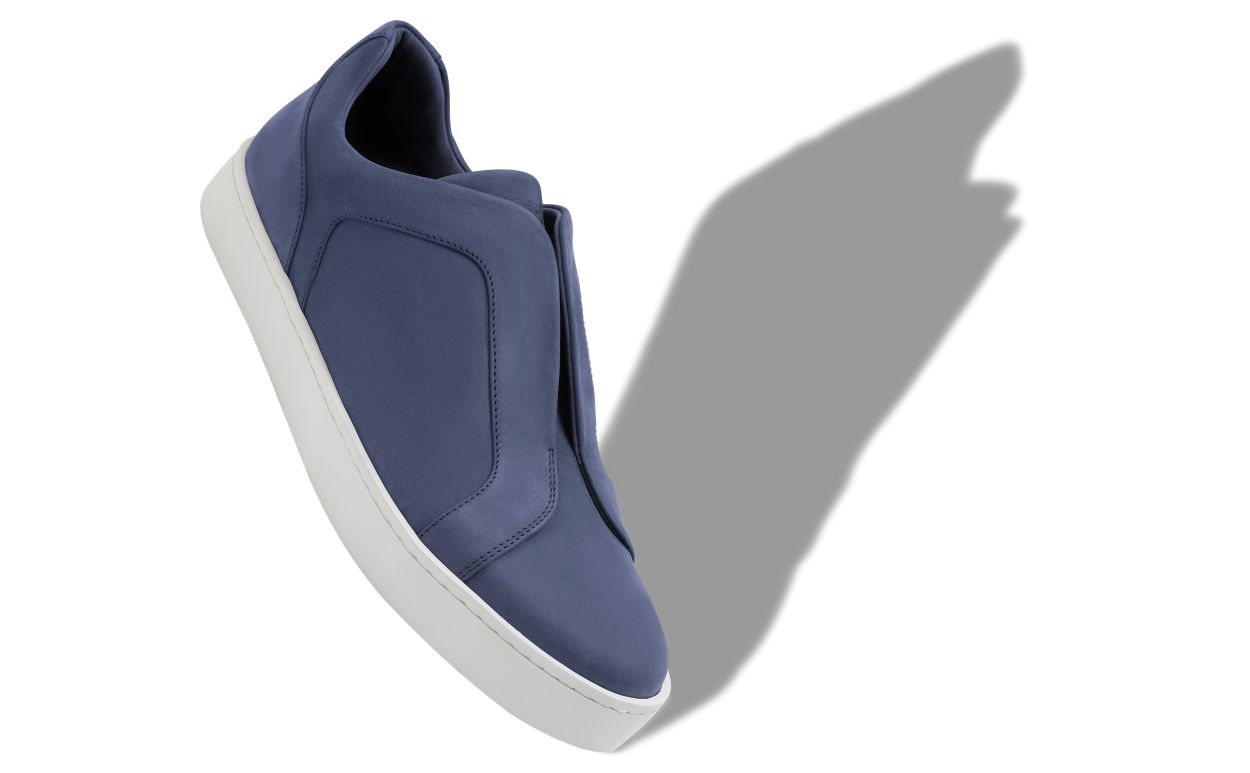 Chaussures de ville en cuir de veau bleu marine