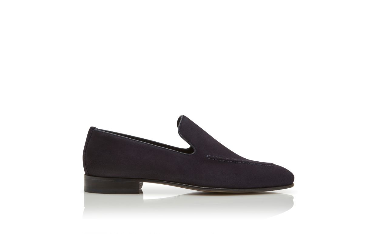 Mocassins en daim bleu marine